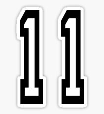11, TEAM SPORTS, NUMBER 11, Eleven, Eleventh, Competition Sticker