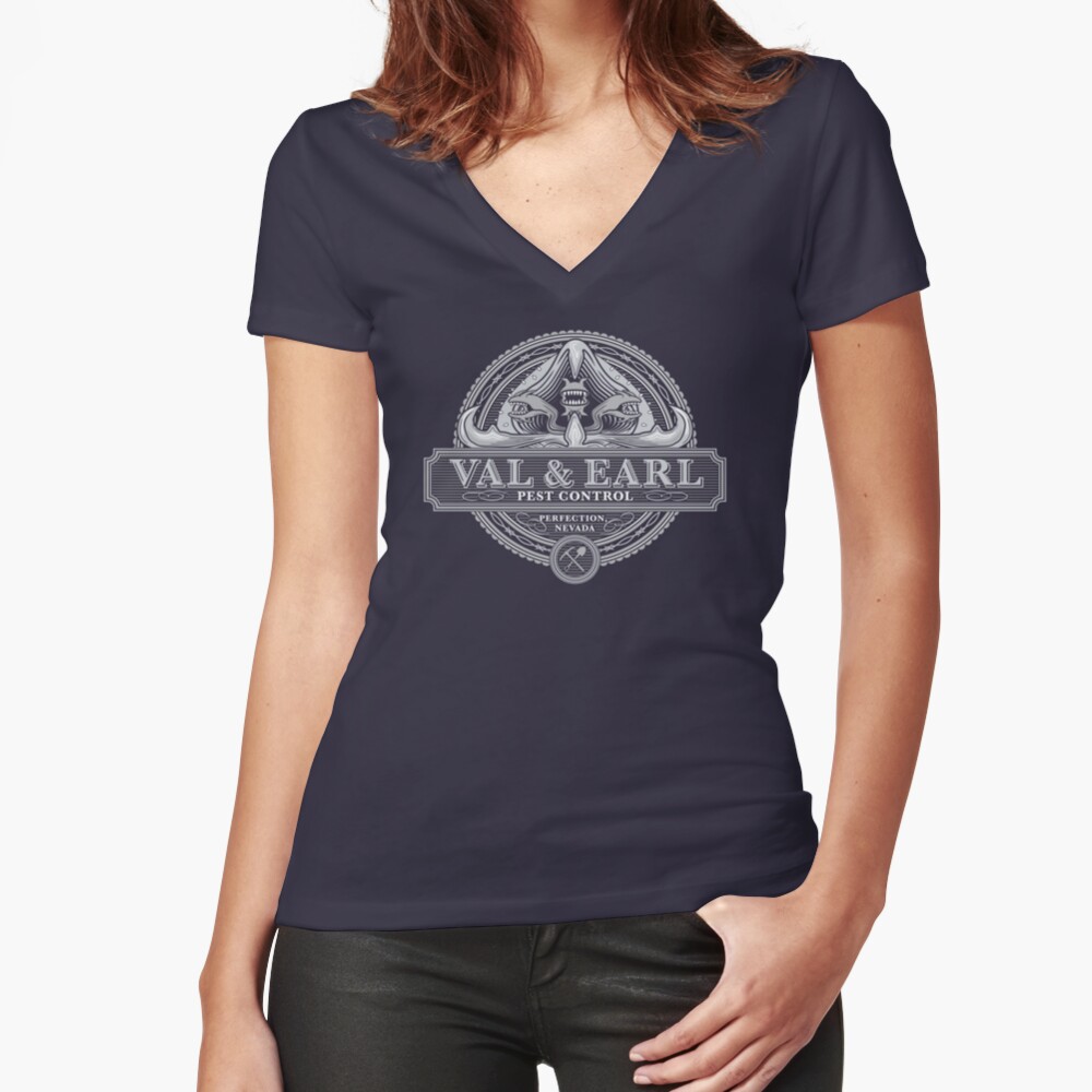 Val & Earl, Pest Control Fitted V-Neck T-Shirt
