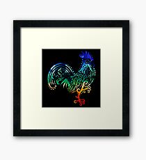 Inked Rooster Framed Print