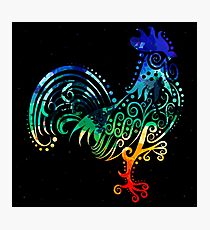 Inked Rooster Photographic Print