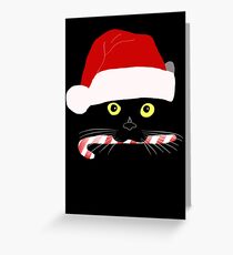 Christmas Cat Closeup Greeting Card