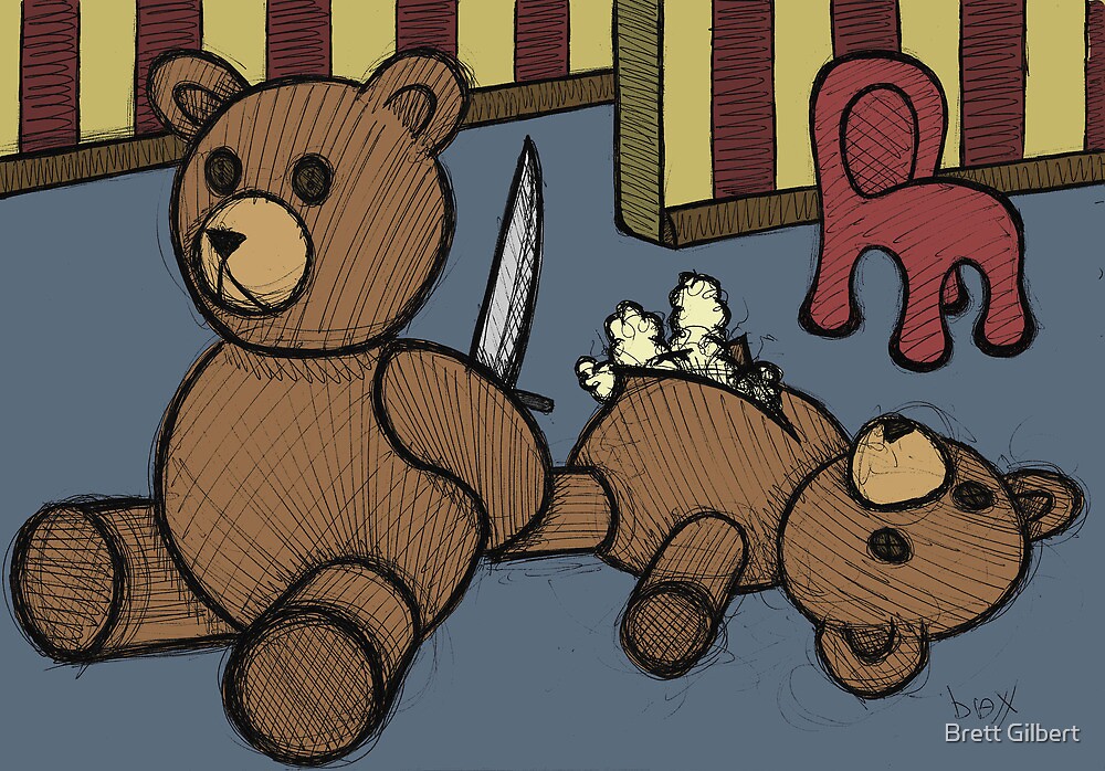 Teddy Bear And Bunny - Who Me? by Brett Gilbert