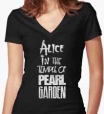 Alice In The Temple Of Pearl Garden Women's Fitted V-Neck T-Shirt