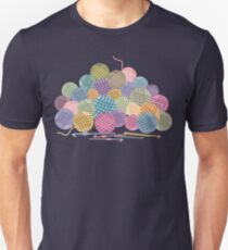 colorful crochet hooks balls of yarn Unisex T-Shirt