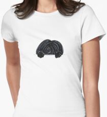 Peeking Black Puli Women's Fitted T-Shirt