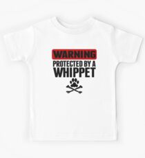 Warning Protected By A Whippet Kids Tee