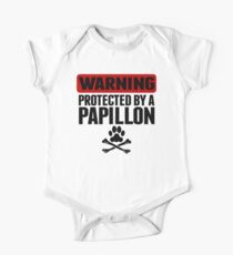 Warning Protected By A Papillon One Piece - Short Sleeve