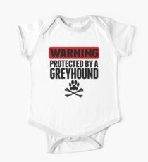 Warning Protected By A Greyhound One Piece - Short Sleeve