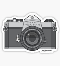 Asahi Pentax 35mm Analog SLR Camera Line Art Graphic Gray Sticker