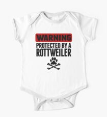 Warning Protected By A Rottweiler One Piece - Short Sleeve