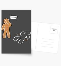 CRUMBS Ironic Gingerbeard Man Crime Scene Postcards