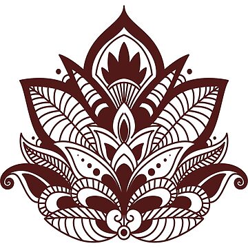 Artwork thumbnail, Henna Colourful Flower Pattern Brown by SBernadette