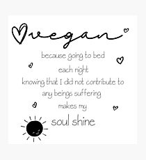 Soul Shine Vegan Photographic Print