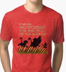 "It means no worries for the rest of your days. Hakuna Matata!" - Lion King Tri-blend T-Shirt