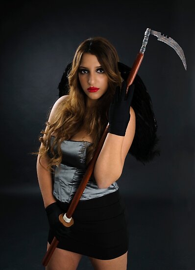 female grim reaper scythe