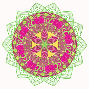 Artwork thumbnail, Henna Colourful Design Light Green and Pink by SBernadette