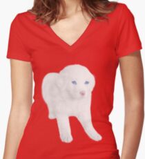 Ƹ̴Ӂ̴Ʒ SWEET DOG TEE SHIRT Ƹ̴Ӂ̴Ʒ Women's Fitted V-Neck T-Shirt