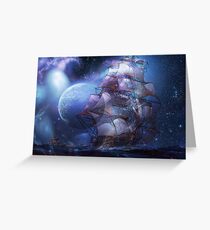 MOONLIT SAIL Greeting Card