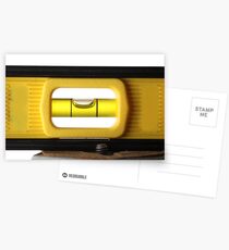 Spirit Level (or bubble level) on white Postcards