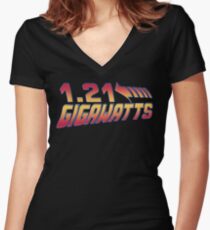 Back to the Future 1.21 Gigawatts Women's Fitted V-Neck T-Shirt