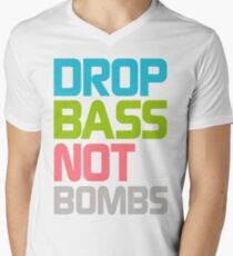 Drop Bass Not Bombs (Optimistic) Men's V-Neck T-Shirt