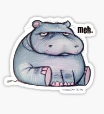 Meh Hippo Sticker