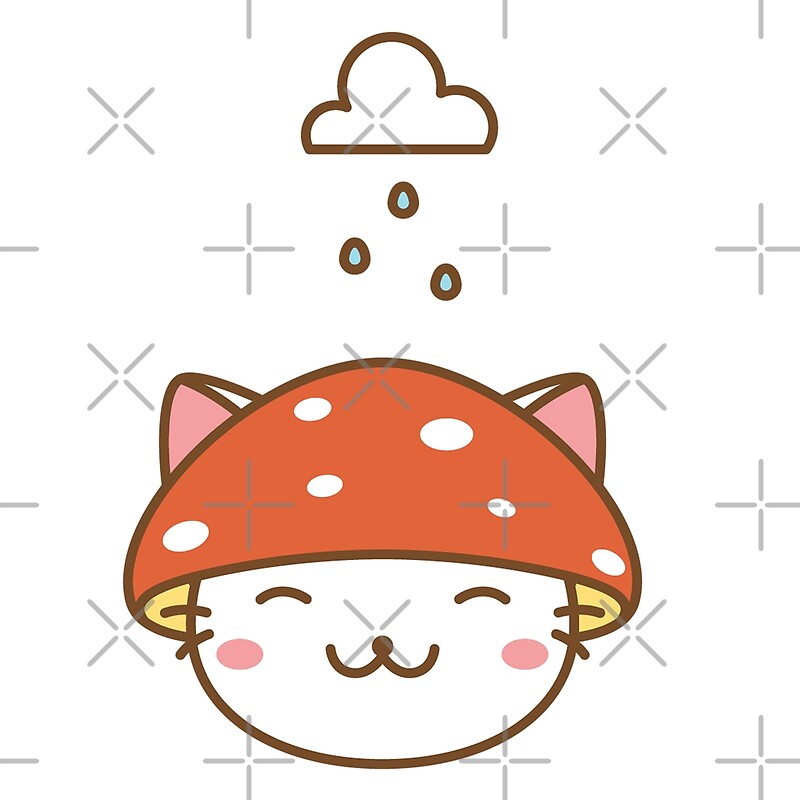 "KAWAII MUSHROOM CAT" by RichPaulo Redbubble