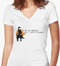Sherlock Shock Blanket Women's Fitted V-Neck T-Shirt