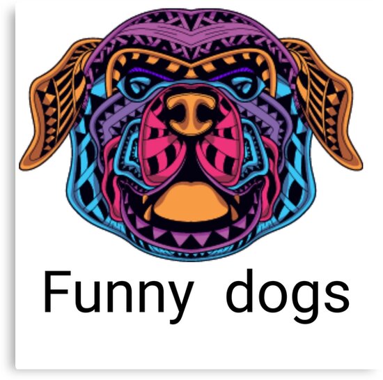 "Funny dogs" Canvas Print by Bigbag2o2o Redbubble