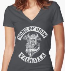 Sons Of Odin - Valhalla Chapter Women's Fitted V-Neck T-Shirt