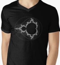 White - Linear Mandelbrot Men's V-Neck T-Shirt