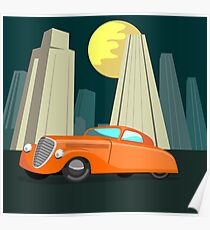 Vintage Automobile Building Retro Poster