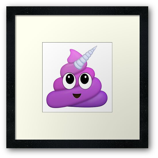 Download "Purple Unicorn Poop Emoji" Framed Prints by Winkham ...