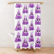 Lila Einhorn Poop Emoji Duschvorhang