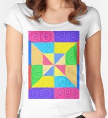DeepDream Color Squares Visual Areas 5x5K v1448115896 Fitted Scoop T-Shirt