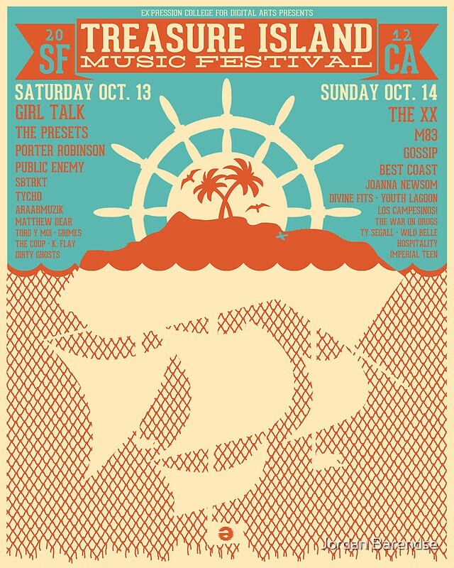 "Treasure Island Music Festival Poster" Posters by Jordan Barendse