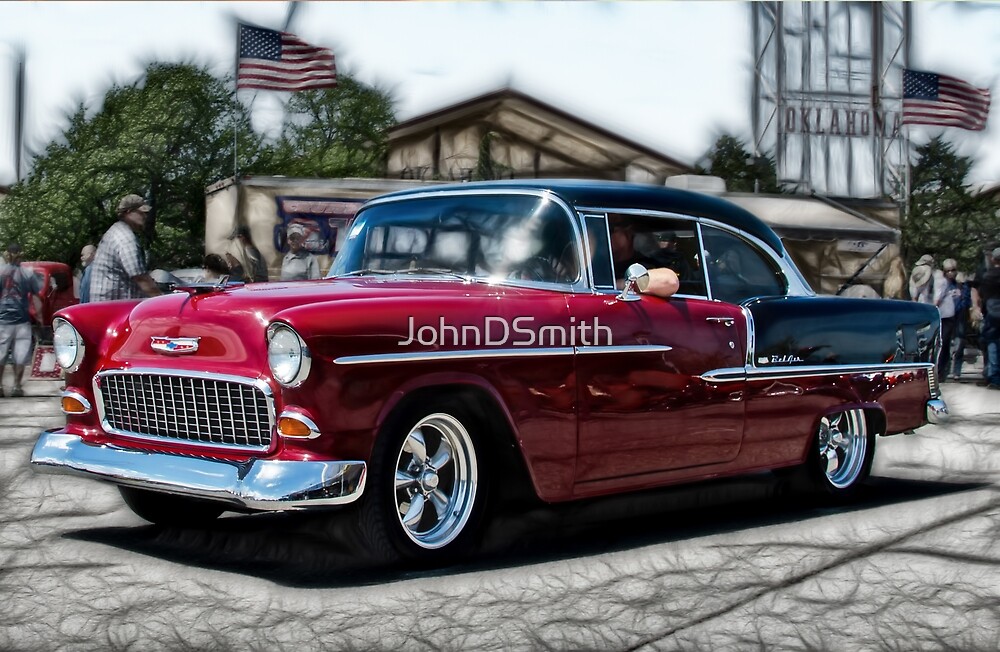 "Double Nickel,......55 Chevy, car show OKC,USA" by JohnDSmith Redbubble