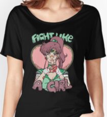 Sailor Moon- Fight Like a Girl (Sailor Jupiter) Women's Relaxed Fit T-Shirt