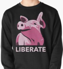 Befreit (Schwein, Kein Hintergrund, Elektrisches Pink) Sweatshirt