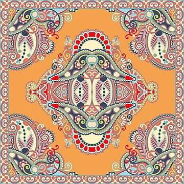 Artwork thumbnail, Mandala Vibrant Flower Pattern Orange by SBernadette