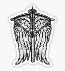 Angel Wings and Crossbow (Dirty) Sticker