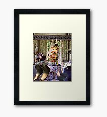 Feet Under the Table. Framed Print