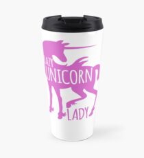 Crazy Unicorn lady in purple Travel Mug