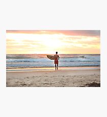 Surfing at Sunrise Photographic Print
