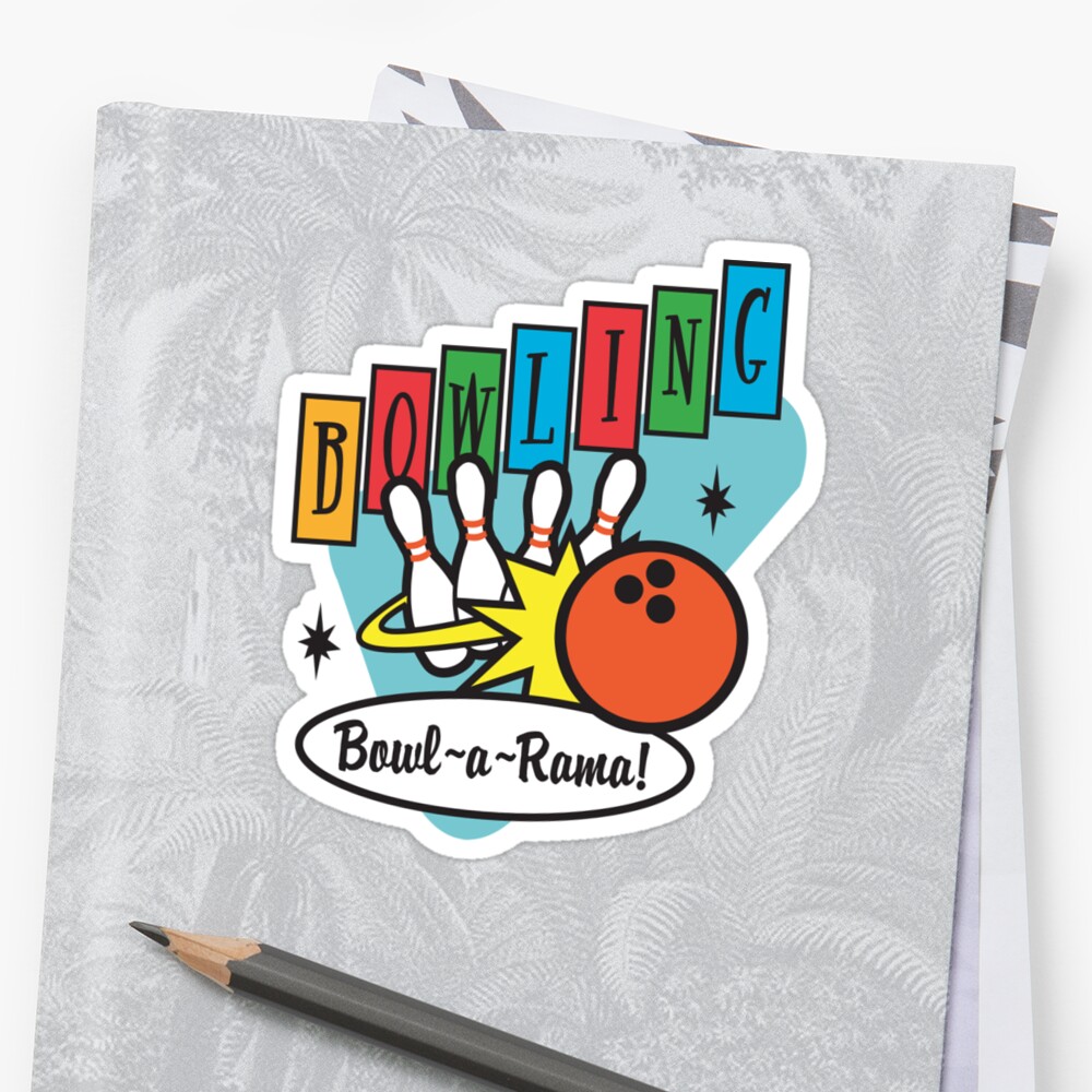 Retro Bowling Stickers By Sportst Shirts Redbubble 0744