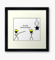 Railgun, Nail gun. Same difference, right? Framed Print
