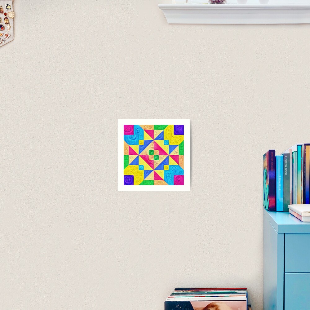 #DeepDream Color Squares Visual Areas 5x5K v1448168644 Art Print