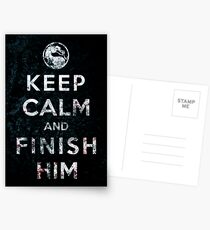 Keep Calm and Finish Him Postcards