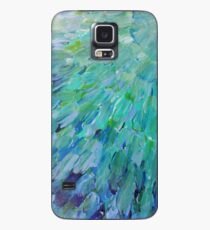 SEA SCALES - Beautiful BC Ocean Theme Peacock Feathers Mermaid Fins Waves Blue Teal Abstract Case/Skin for Samsung Galaxy