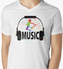MUSIC Men's V-Neck T-Shirt